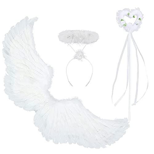 HIQE-FL Engel Flügel,60cm Federflügel Engel,Weiße Engelsflügel Deko mit heiligenschein und Zauberstab,Weiße Engel Kostüm Damen,Party Fasching Kostüme,Kostümparty Verkleidung HIQE-FL Engel Flügel,60cm Federflügel Engel,Weiße Engelsflügel Deko mit heiligenschein und Zauberstab,Weiße Engel Kostüm Damen,Party Fasching Kostüme,Kostümparty Verkleidung von HIQE-FL