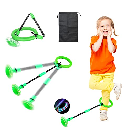 HIQE-FL Springender Ball Blinkender,Swing Wheel mit Lichtrad,Kinder Blinkender Springring,Faltbarer Flash Jumping Ballm,Blinkender Sprungball von HIQE-FL