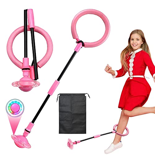 HIQE-FL Springender Ball Blinkender,Swing Wheel mit Lichtrad,Kinder Blinkender Springring,Faltbarer Flash Jumping Ballm,Blinkender Sprungball von HIQE-FL