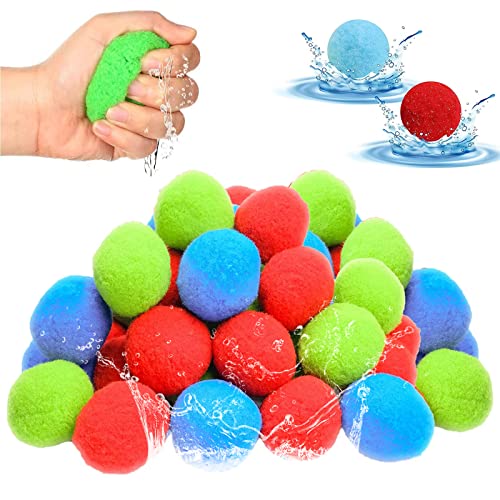 36 StüCk Wasserbomben Wiederverwendbar Set,Wasserbomben Set Splash BäLle,Schwamm Ball PlüSchbäLle,Wasserbomben BäLle,Schwamm Ball PlüSchbäLle,Wasserspielzeug Kinder Spielzeug von HIQE-FL