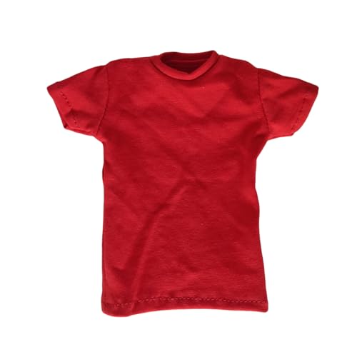 HIQIU 1/6 Maßstab Männer T-Shirt-Tee-Modell Fits für 12inch Weibliche Und Männliche Action-Figur Körper (Rot) von HIQIU