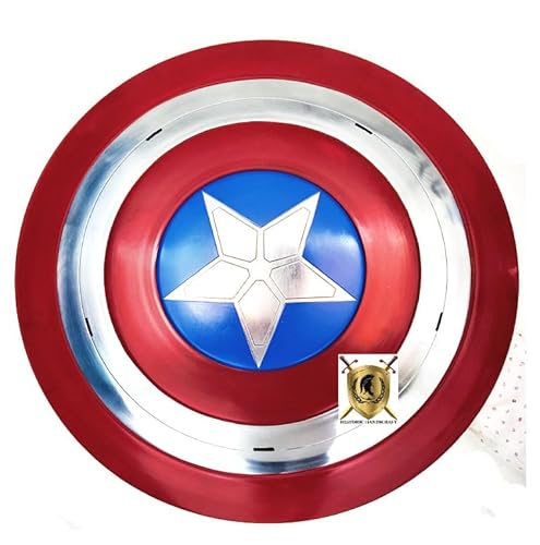 Captain Cosplay America Schild Replik Metall Requisite Rollenspiel Premium Falke Schild Captain Serie Sammlerstück Kostüm Schild Runde Wanddekoration Schild für Halloween, Weihnachten & Thanksgiving von HISTORIC HANDICRAFT