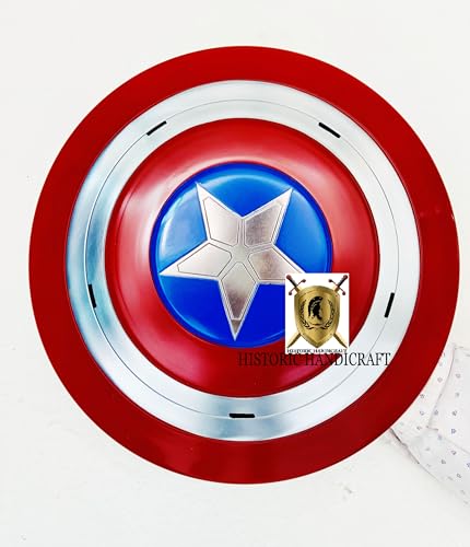 Captain Cosplay America Schild Replik Metall Requisite Rollenspiel Premium Round Falcon Shield Captain Series Sammlerstück Kostüm Schild Wanddekoration Schild für Halloween, Weihnachten & Thanksgiving von HISTORIC HANDICRAFT