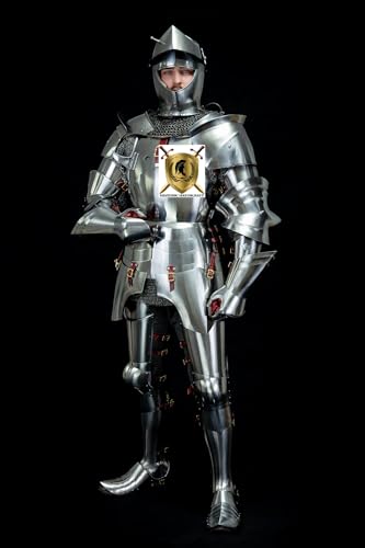 HISTORIC HANDICRAFT European Knight Suit of Armor Battle Ready 15th Century Armor Mittelalterliches Kostüm Stahl Sammlerstück Larp Armor Cosplay Wearable Sca Armor Halloween Kostüm für Herren von HISTORIC HANDICRAFT