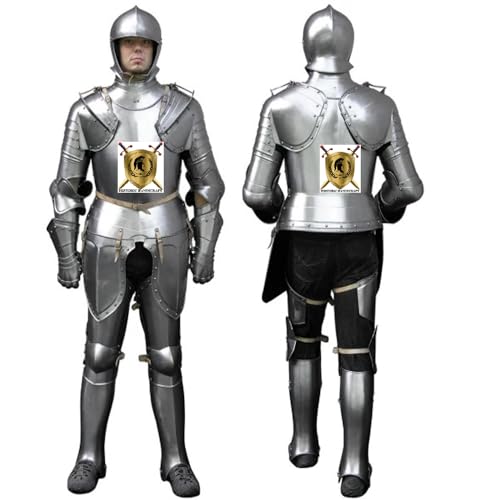 HISTORIC HANDICRAFT Fullsuit of Armour, Germany 16th Century Mittelalter Kostüm Ritter Ritter Rüstung Anzug Ganzkörperpanzer SCA LARP Rüstung Tragbare Sammlerstück Funktionelle Rüstung für Halloween von HISTORIC HANDICRAFT