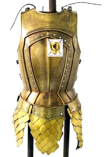 HISTORIC HANDICRAFT Mittelalterliche 18 GA Stahl Kings Guard Chest Armor Jacke Antik Messing Ritter König Slayer Jaime Lannister Rüstung Brustpanzer Herren Halloween Kostüm Cosplay LARP von HISTORIC HANDICRAFT