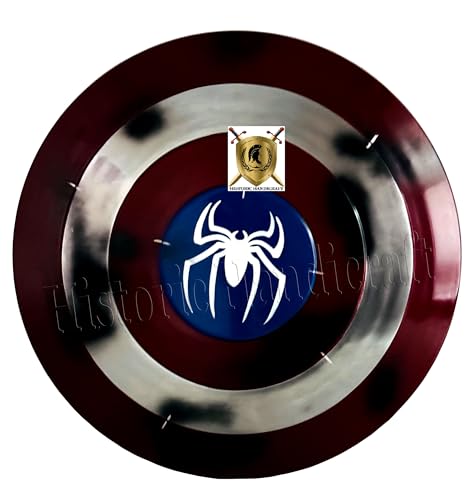 Spiderman Shield Battle Damage Ultimate Replik Kostüm Schild Metall Cosplay Prop 1:1 Maßstab Bildschirm Genaue MCU Requisite No Way Home Thanksgiving Geschenk, Halloween Sammlerstück Rollenspiel von HISTORIC HANDICRAFT