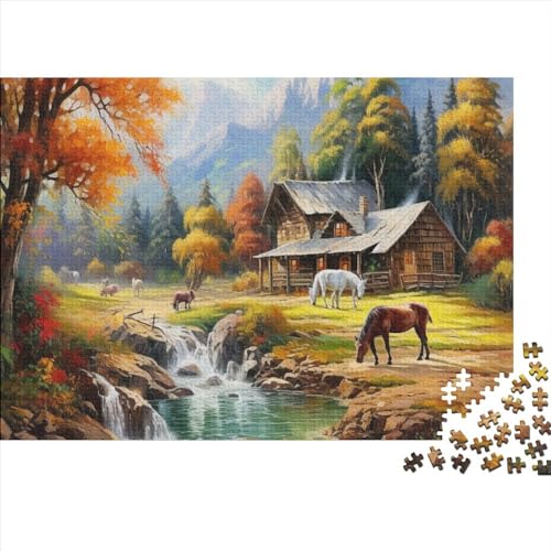 Berghütte Puzzle 1000 Teile Puzzles Für Erwachsene Lernspiel Herausforderungsspielzeug 1000-teilige Puzzlespiel Für Puzzel 1000pcs (75x50cm) von HITBOD