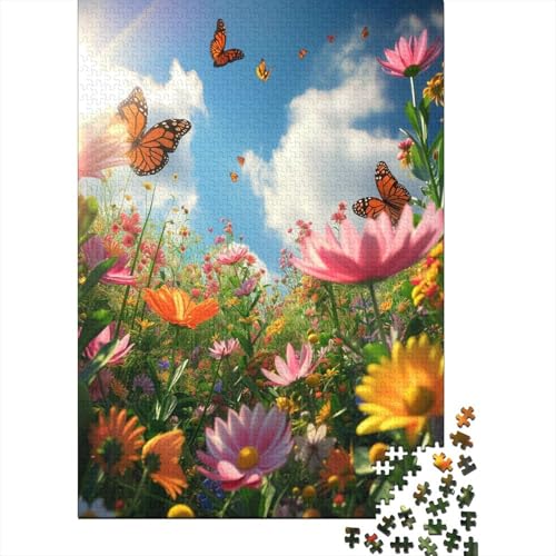 Blume Puzzle 1000 Teile Puzzles Für Erwachsene Lernspiel Herausforderungsspielzeug 1000-teilige Puzzlespiel Für Puzzel 1000pcs (75x50cm) von HITBOD