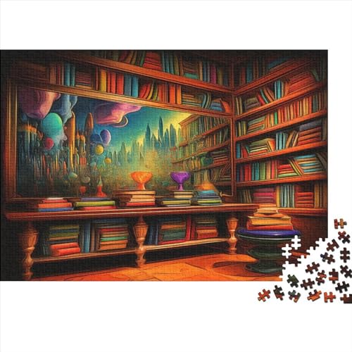 Bookshelf Puzzle 1000 Teile,Puzzle Für Erwachsene, Impossible Puzzle,Puzzle 1000 Puzzle 1000pcs (75x50cm) von HITBOD