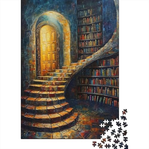 Bücherregal 1000 Stück Puzzles Für Erwachsene Teenager Stress Abbauen Familien-Puzzlespiel Mit Poster in 1000-teiliges Puzzle Kinder Lernspiel Spielzeug Geschenk Puzzel 1000pcs (75x50cm) von HITBOD