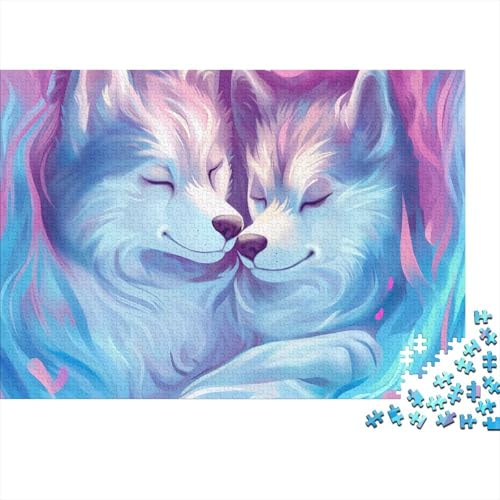 Buntes Wolf Puzzle 1000 Teile,Puzzle Für Erwachsene,Impossible Puzzle,GesKükenlichkeitsspiel Für Die Ganze Familie,Puzzle Farbenfrohes,Puzzle-Geschenk Puzzel 1000pcs (75x50cm) von HITBOD