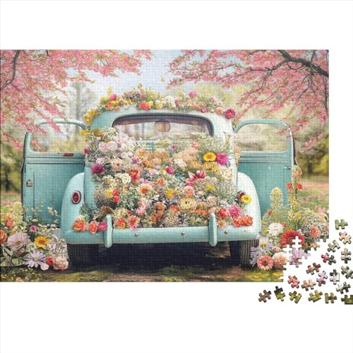 Car and Flowers Puzzle 1000 Teile Erwachsener Kniffel Spaß Für Die Ganze Familie - Abwechslungsreiche 1000 Puzzleteilige Motive Puzzlespiel Erwachsene Puzzel 1000pcs (75x50cm) von HITBOD