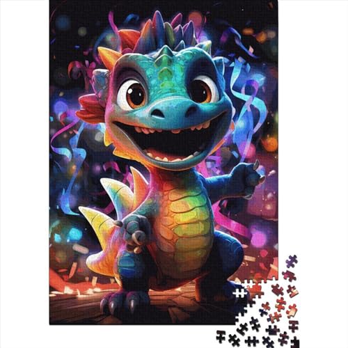 Cartoon Dinosaur 1000 Stück Puzzles Für Erwachsene Teenager Stress Abbauen Familien-Puzzlespiel Mit Poster in 1000-teiliges Puzzle Kinder Lernspiel Spielzeug Geschenk Puzzel 1000pcs (75x50cm) von HITBOD