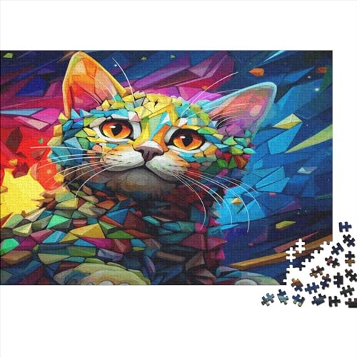 Cat 1000 Stück Puzzles Für Erwachsene Teenager Stress Abbauen Familien-Puzzlespiel Mit Poster in 1000-teiliges Puzzle Kinder Lernspiel Spielzeug Geschenk Puzzel 1000pcs (75x50cm) von HITBOD