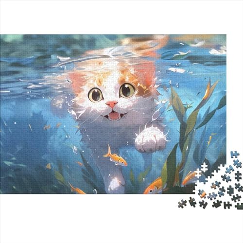 Cat Puzzle 1000 Teile Puzzles Für Erwachsene Lernspiel Herausforderungsspielzeug 1000-teilige Puzzlespiel Für Erwachsene Kinder Puzzel 1000pcs (75x50cm) von HITBOD