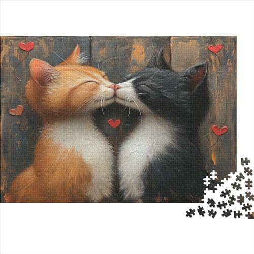 Cats 1000 Stück Puzzles Für Erwachsene Teenager Stress Abbauen Familien-Puzzlespiel Mit Poster in 1000-teiliges Puzzle Kinder Lernspiel Spielzeug Geschenk Puzzel 1000pcs (75x50cm) von HITBOD