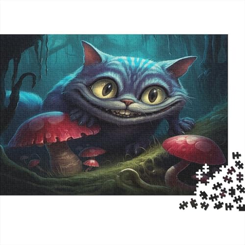 Cheshire Katze 1000 Stück Puzzles Für Erwachsene Teenager Stress Abbauen Familien-Puzzlespiel Mit Poster in 1000-teiliges Puzzle Kinder Lernspiel Spielzeug Geschenk Puzzel 1000pcs (75x50cm) von HITBOD