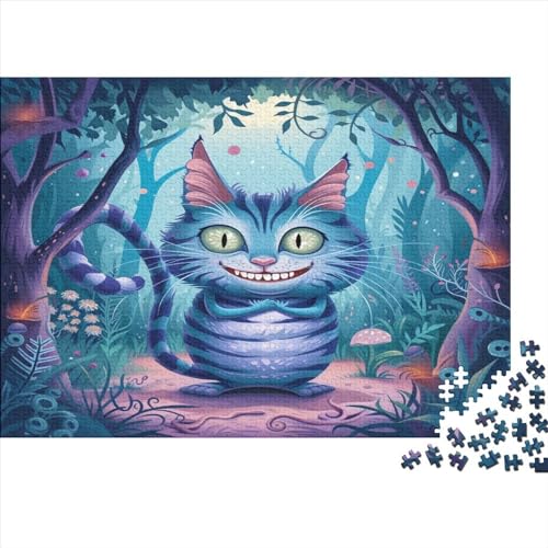 Cheshire Katze Puzzle 1000 Teile Puzzles Für Erwachsene Lernspiel Herausforderungsspielzeug 1000-teilige Puzzlespiel Für Puzzel 1000pcs (75x50cm) von HITBOD