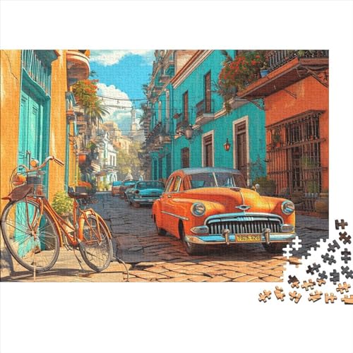 Colorful Street Scene 1000 Stück Puzzles Für Erwachsene Teenager Stress Abbauen Familien-Puzzlespiel Mit Poster in 1000-teiliges Puzzle Kinder Lernspiel Spielzeug Geschenk Puzzel 1000pcs (75x50cm) von HITBOD