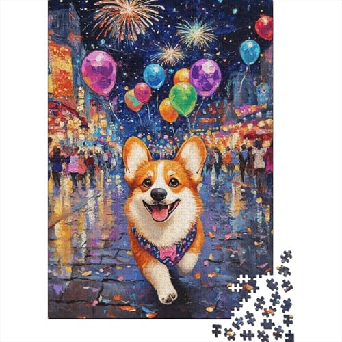 Corgi 1000 Stück Puzzles Für Erwachsene Teenager Stress Abbauen Familien-Puzzlespiel Mit Poster in 1000-teiliges Puzzle Kinder Lernspiel Spielzeug Geschenk Puzzel 1000pcs (75x50cm) von HITBOD