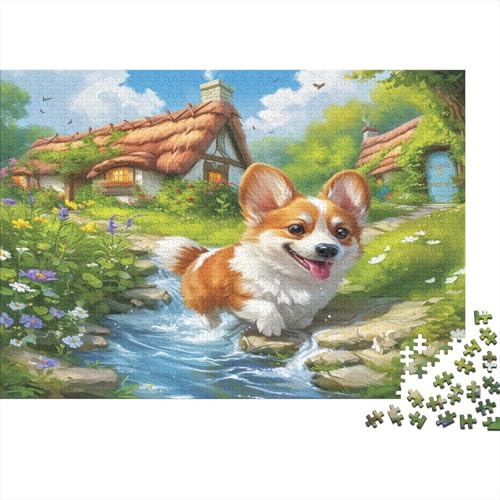 Corgi Puzzle 1000 Teile Puzzles Für Erwachsene Lernspiel Herausforderungsspielzeug 1000-teilige Puzzlespiel Für Erwachsene Kinder Puzzel 1000pcs (75x50cm) von HITBOD