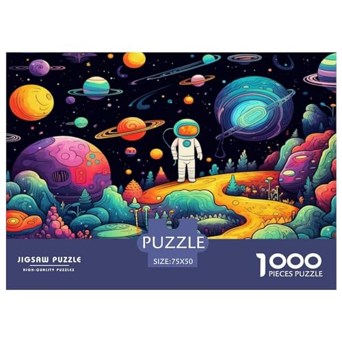 Cosmos,Astronauts 1000 Stück Puzzles Für Erwachsene Teenager Stress Abbauen Familien-Puzzlespiel Mit Poster in 1000-teiliges Puzzle Kinder Lernspiel Spielzeug Geschenk Puzzel 1000pcs (75x50cm) von HITBOD