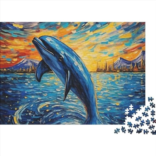 Delphin Puzzlespiel 1000 Teile Puzzle Für Erwachsene Und Kinder Ab 14 Jahren,Erwachsenen Puzzlespiel Puzzel 1000pcs (75x50cm) von HITBOD