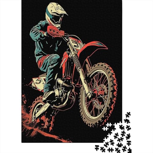 Dirtbike Puzzle 1000 Teile,Puzzle Für Erwachsene,Impossible Puzzle,Puzzle Farbenfrohes Legespiel,GesKükenlichkeitsspiel Für Die Ganze Familie Puzzel 1000pcs (75x50cm) von HITBOD