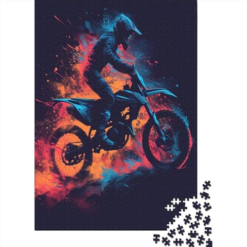 Dirtbike Puzzle 1000 Teile Puzzles Für Erwachsene Lernspiel Herausforderungsspielzeug 1000-teilige Puzzlespiel Für Erwachsene Kinder Puzzel 1000pcs (75x50cm) von HITBOD