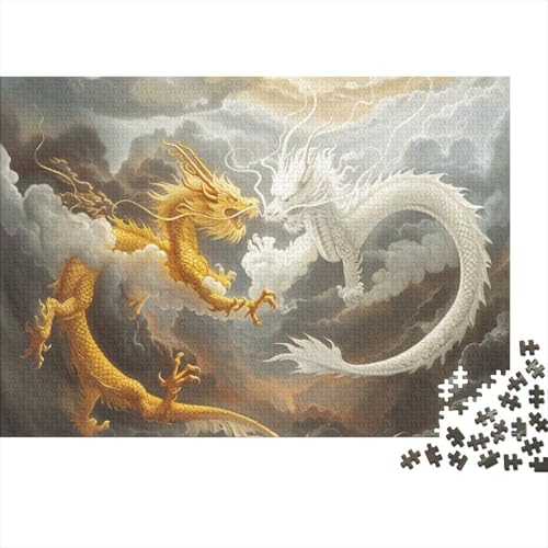 Drachen Puzzle 1000 Teile Puzzles Für Erwachsene Lernspiel Herausforderungsspielzeug 1000-teilige Puzzlespiel Für Puzzel 1000pcs (75x50cm) von HITBOD