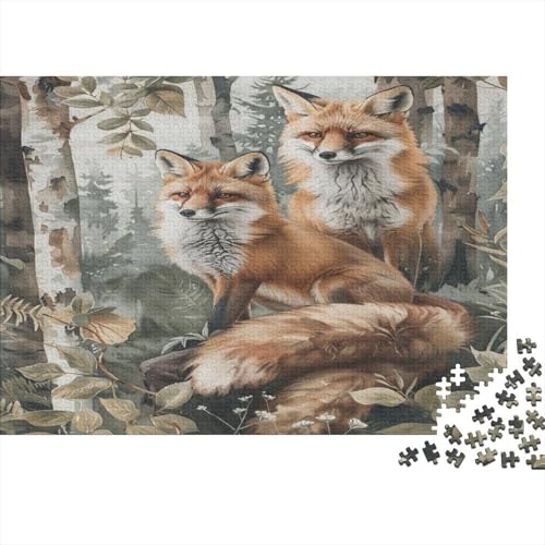 Dschungelfuchs 1000 Stück Puzzles Für Erwachsene Teenager Stress Abbauen Familien-Puzzlespiel Mit Poster in 1000-teiliges Puzzle Kinder Lernspiel Spielzeug Geschenk Puzzel 1000pcs (75x50cm) von HITBOD