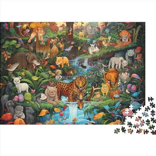 Dschungeltiere Puzzle 1000 Teile Puzzles Für Erwachsene Lernspiel Herausforderungsspielzeug 1000-teilige Puzzlespiel Für Erwachsene Kinder Puzzel 1000pcs (75x50cm) von HITBOD