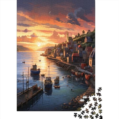 Dusk Puzzle 1000 Teile,Puzzle Für Erwachsene,Impossible Puzzle,Puzzle Farbenfrohes Legespiel,GesKükenlichkeitsspiel Für Die Ganze Familie Puzzel 1000pcs (75x50cm) von HITBOD