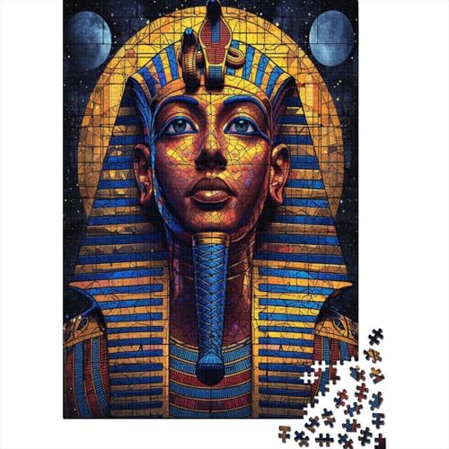 Egyptian Pharao 1000 Stück Puzzles Für Erwachsene Teenager Stress Abbauen Familien-Puzzlespiel Mit Poster in 1000-teiliges Puzzle Kinder Lernspiel Spielzeug Geschenk Puzzel 1000pcs (75x50cm) von HITBOD