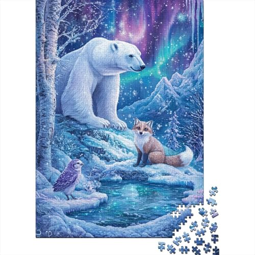 Eisbär 1000 Stück Puzzles Für Erwachsene Teenager Stress Abbauen Familien-Puzzlespiel Mit Poster in 1000-teiliges Puzzle Kinder Lernspiel Spielzeug Geschenk Puzzel 1000pcs (75x50cm) von HITBOD