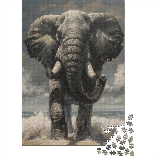 Elefant Puzzle 1000 Teile Puzzle Für Erwachsene Und Kinder Ab 14 Jahren Puzzel 1000pcs (75x50cm) von HITBOD