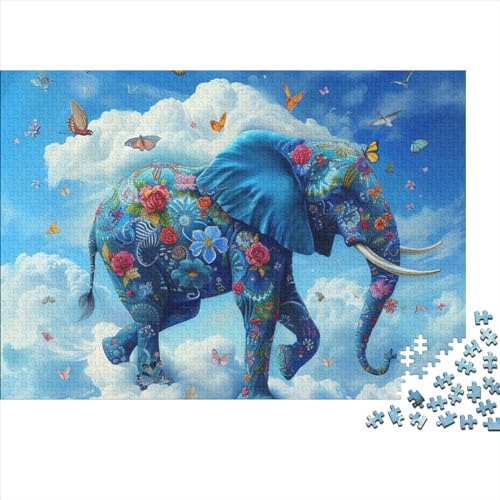 Elefant Puzzle 1000 Teile Puzzle Für Erwachsene Und Kinder Ab 14 Jahren Puzzel 1000pcs (75x50cm) von HITBOD