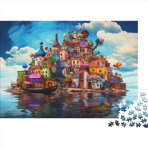 Floating Island In The Sea Puzzle 1000 Teile Puzzles Für Erwachsene Klassische Puzzles 1000 Teile Erwachsene 1000pcs (75x50cm) von HITBOD