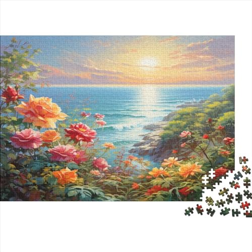 Flowers and Sea Puzzle 1000 Teile Erwachsener Kniffel Spaß Für Die Ganze Familie - Abwechslungsreiche 1000 Puzzleteilige Motive Puzzlespiel Erwachsene Puzzel 1000pcs (75x50cm) von HITBOD