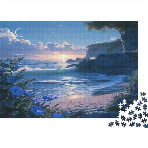 Flowers and Sea Puzzle 1000 Teile Puzzle Für Erwachsene Und Kinder Ab 14 Jahren Puzzel 1000pcs (75x50cm) von HITBOD