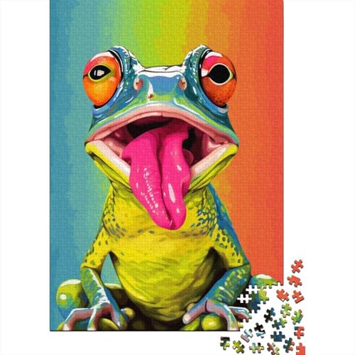 Frosch 1000 Stück Puzzles Für Erwachsene Teenager Stress Abbauen Familien-Puzzlespiel Mit Poster in 1000-teiliges Puzzle Kinder Lernspiel Spielzeug Geschenk Puzzel 1000pcs (75x50cm) von HITBOD