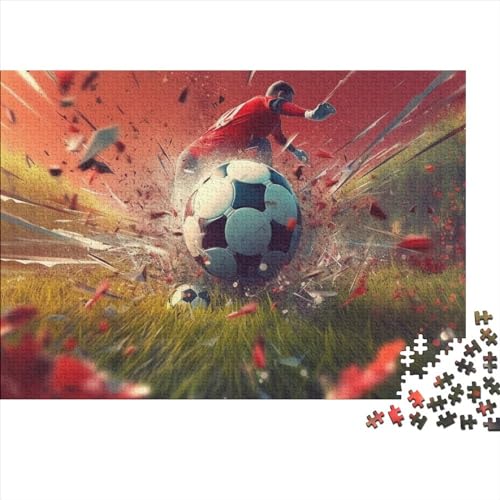 Fußball Puzzle 1000 Teile Puzzles Für Erwachsene Lernspiel Herausforderungsspielzeug 1000-teilige Puzzlespiel Für Erwachsene Kinder Puzzel 1000pcs (75x50cm) von HITBOD