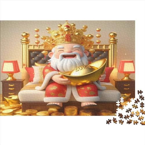 God of Wealth 1000 Stück Puzzles Für Erwachsene Teenager Stress Abbauen Familien-Puzzlespiel Mit Poster in 1000-teiliges Puzzle Kinder Lernspiel Spielzeug Geschenk Puzzel 1000pcs (75x50cm) von HITBOD