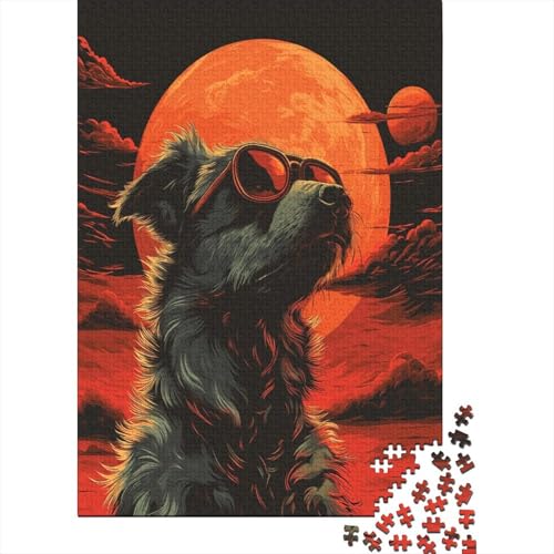 HUNDs Wearing Sonneglasses Puzzle 1000 Teile,Puzzle Für Erwachsene,Impossible Puzzle,GesKükenlichkeitsspiel Für Die Ganze Familie,Puzzle Legespiel-Erwachsenenpuzzle Puzzel 1000pcs (75x50cm) von HITBOD