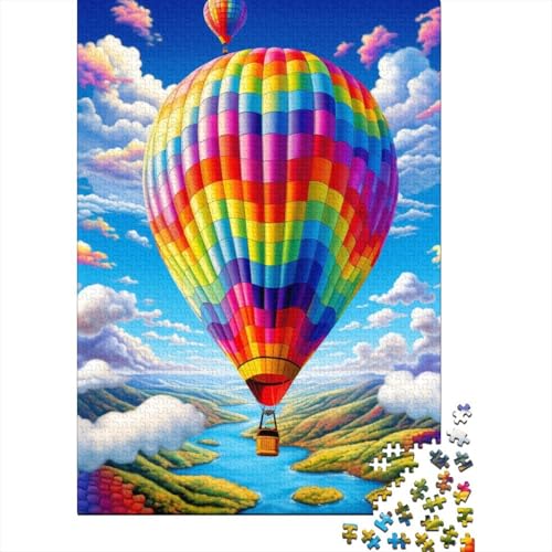 Heißluftballon 1000 Stück Puzzles Für Erwachsene Teenager Stress Abbauen Familien-Puzzlespiel Mit Poster in 1000-teiliges Puzzle Kinder Lernspiel Spielzeug Geschenk Puzzel 1000pcs (75x50cm) von HITBOD