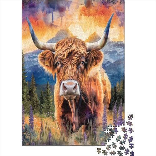 Highland Vieh Puzzle 1000 Teile Puzzles Für Erwachsene Lernspiel Herausforderungsspielzeug 1000-teilige Puzzlespiel Für Puzzel 1000pcs (75x50cm) von HITBOD