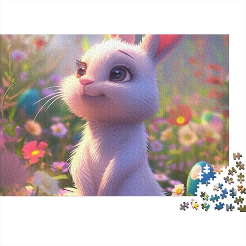 Kaninchen Puzzle 1000 Teile Puzzles Für Erwachsene Lernspiel Herausforderungsspielzeug 1000-teilige Puzzlespiel Für Erwachsene Kinder Puzzel 1000pcs (75x50cm) von HITBOD