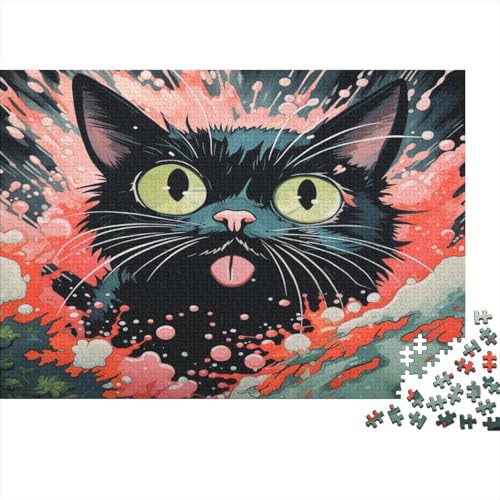 Katze 1000 Stück Puzzles Für Erwachsene Teenager Stress Abbauen Familien-Puzzlespiel Mit Poster in 1000-teiliges Puzzle Kinder Lernspiel Spielzeug Geschenk Puzzel 1000pcs (75x50cm) von HITBOD