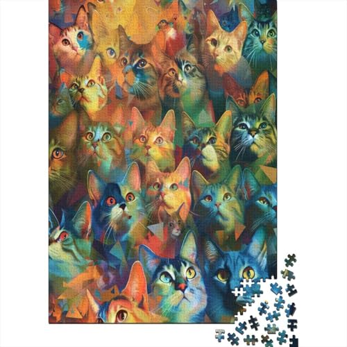 Katze 1000 Teile Puzzle Für Erwachsene Und Kinder Ab 14 Jahren Puzzel 1000pcs (75x50cm) von HITBOD